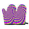 Abstract Twisted Moving Optical Illusion Oven Mitts