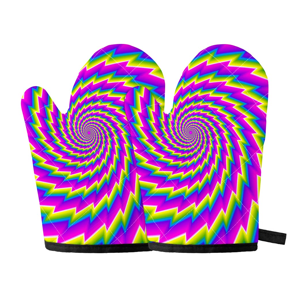 Abstract Twisted Moving Optical Illusion Oven Mitts