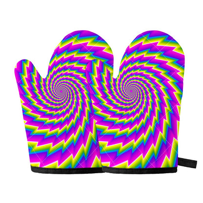 Abstract Twisted Moving Optical Illusion Oven Mitts