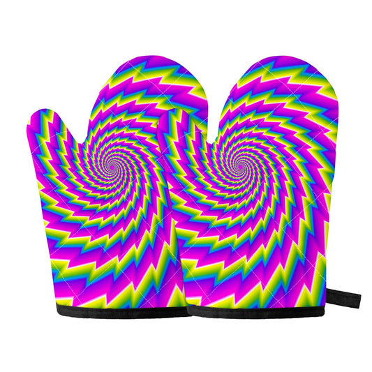 Abstract Twisted Moving Optical Illusion Oven Mitts