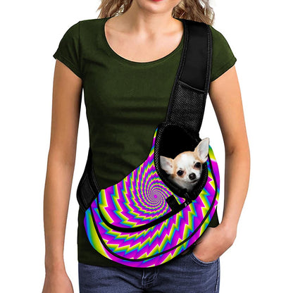 Abstract Twisted Moving Optical Illusion Pet Sling Carrier