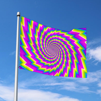 Abstract Twisted Moving Optical Illusion Polyester Flag