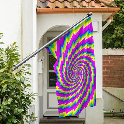 Abstract Twisted Moving Optical Illusion Polyester Flag