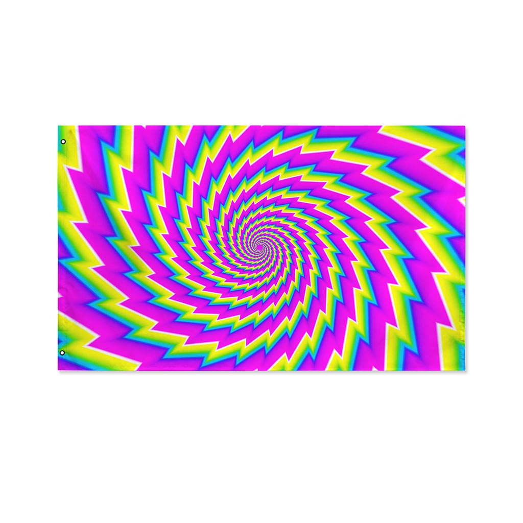 Abstract Twisted Moving Optical Illusion Polyester Flag