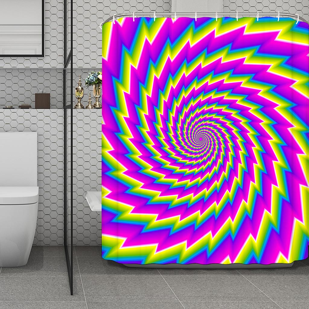 Abstract Twisted Moving Optical Illusion Polyester Shower Curtain