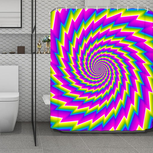 Abstract Twisted Moving Optical Illusion Polyester Shower Curtain
