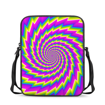 Abstract Twisted Moving Optical Illusion Rectangular Crossbody Bag