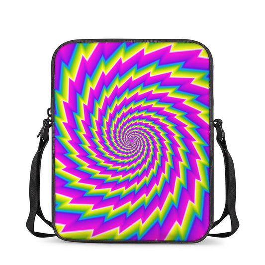 Abstract Twisted Moving Optical Illusion Rectangular Crossbody Bag