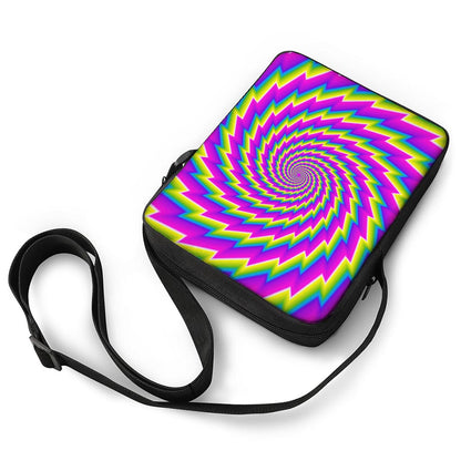 Abstract Twisted Moving Optical Illusion Rectangular Crossbody Bag