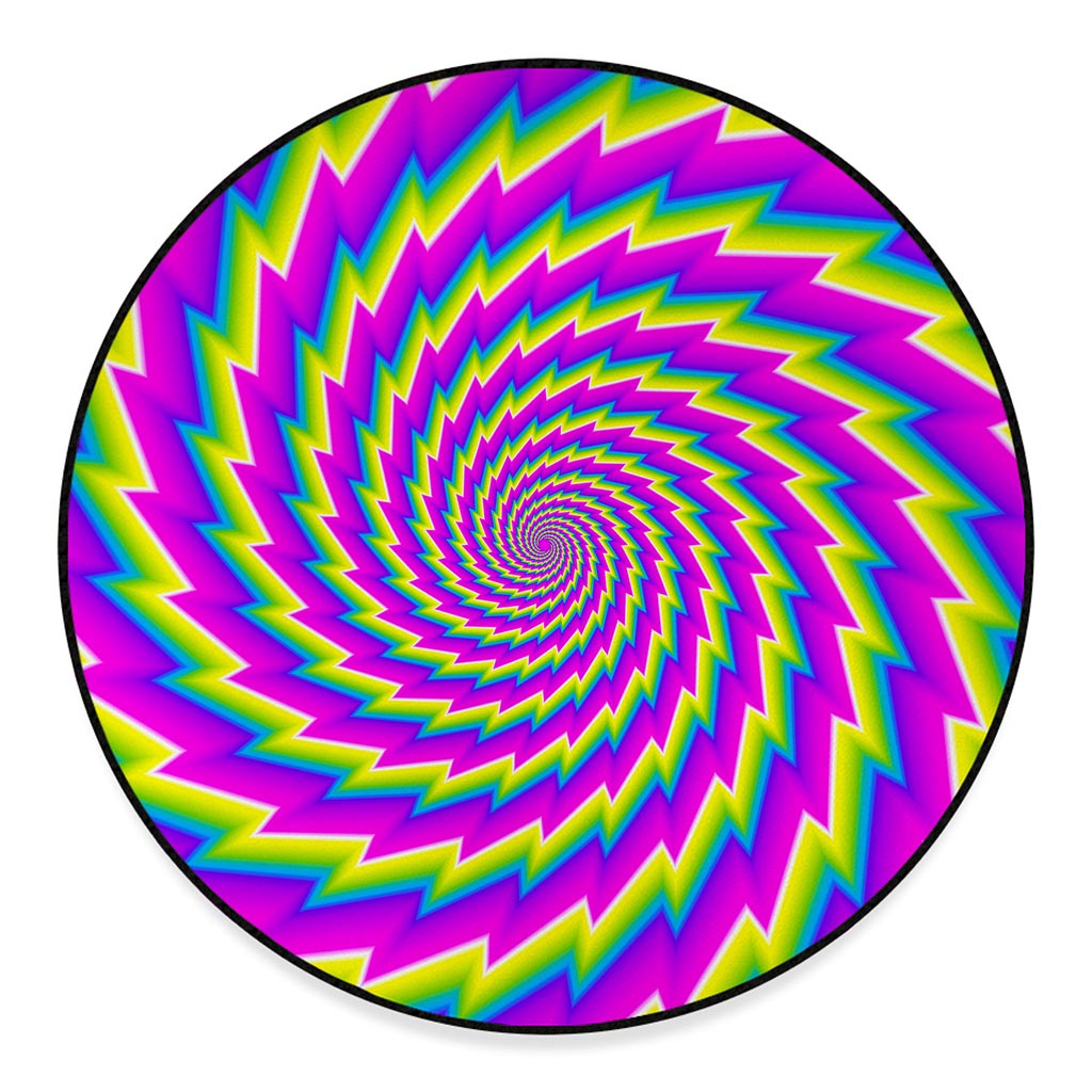 Abstract Twisted Moving Optical Illusion Round Floor Mat