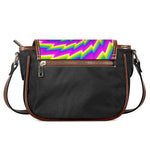 Abstract Twisted Moving Optical Illusion Saddle Bag