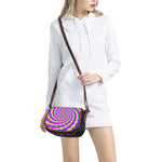 Abstract Twisted Moving Optical Illusion Saddle Bag