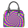 Abstract Twisted Moving Optical Illusion Shoulder Handbag