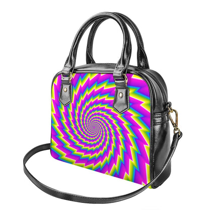 Abstract Twisted Moving Optical Illusion Shoulder Handbag