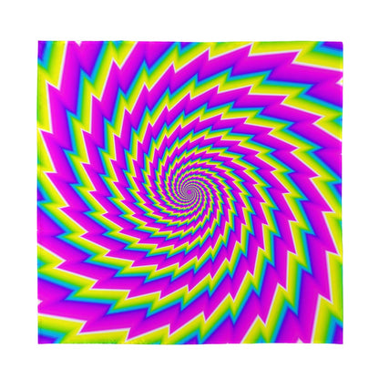 Abstract Twisted Moving Optical Illusion Silk Bandana