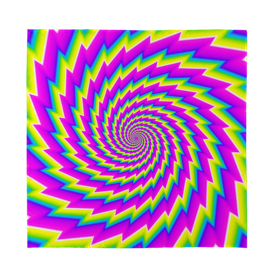 Abstract Twisted Moving Optical Illusion Silk Bandana