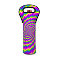 Abstract Twisted Moving Optical Illusion Single Neoprene Wine Tote