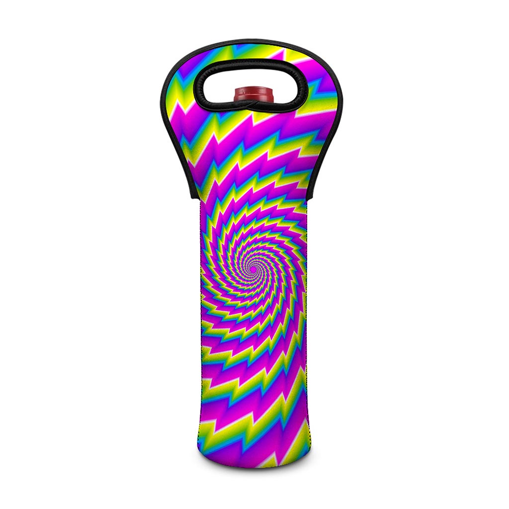 Abstract Twisted Moving Optical Illusion Single Neoprene Wine Tote