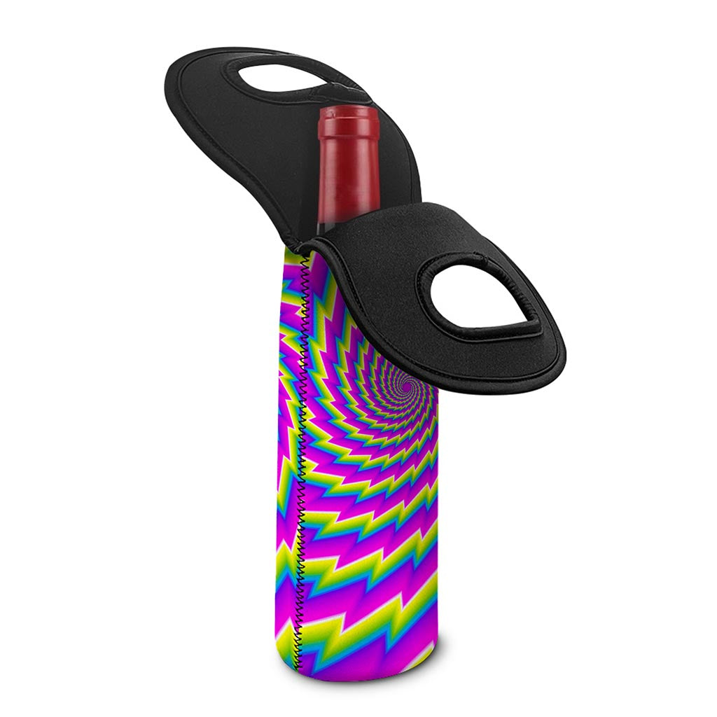Abstract Twisted Moving Optical Illusion Single Neoprene Wine Tote