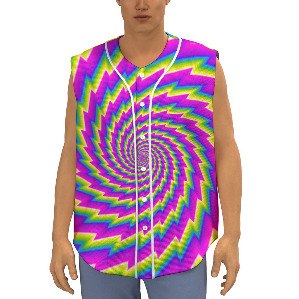Abstract Twisted Moving Optical Illusion Sleeveless Baseball Jersey