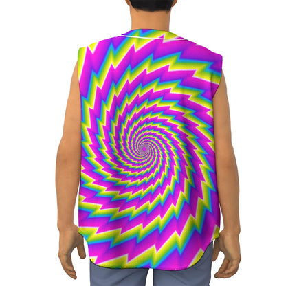 Abstract Twisted Moving Optical Illusion Sleeveless Baseball Jersey