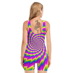 Abstract Twisted Moving Optical Illusion Sleeveless One Piece Swimsuit