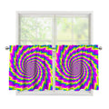 Abstract Twisted Moving Optical Illusion Tier Curtains