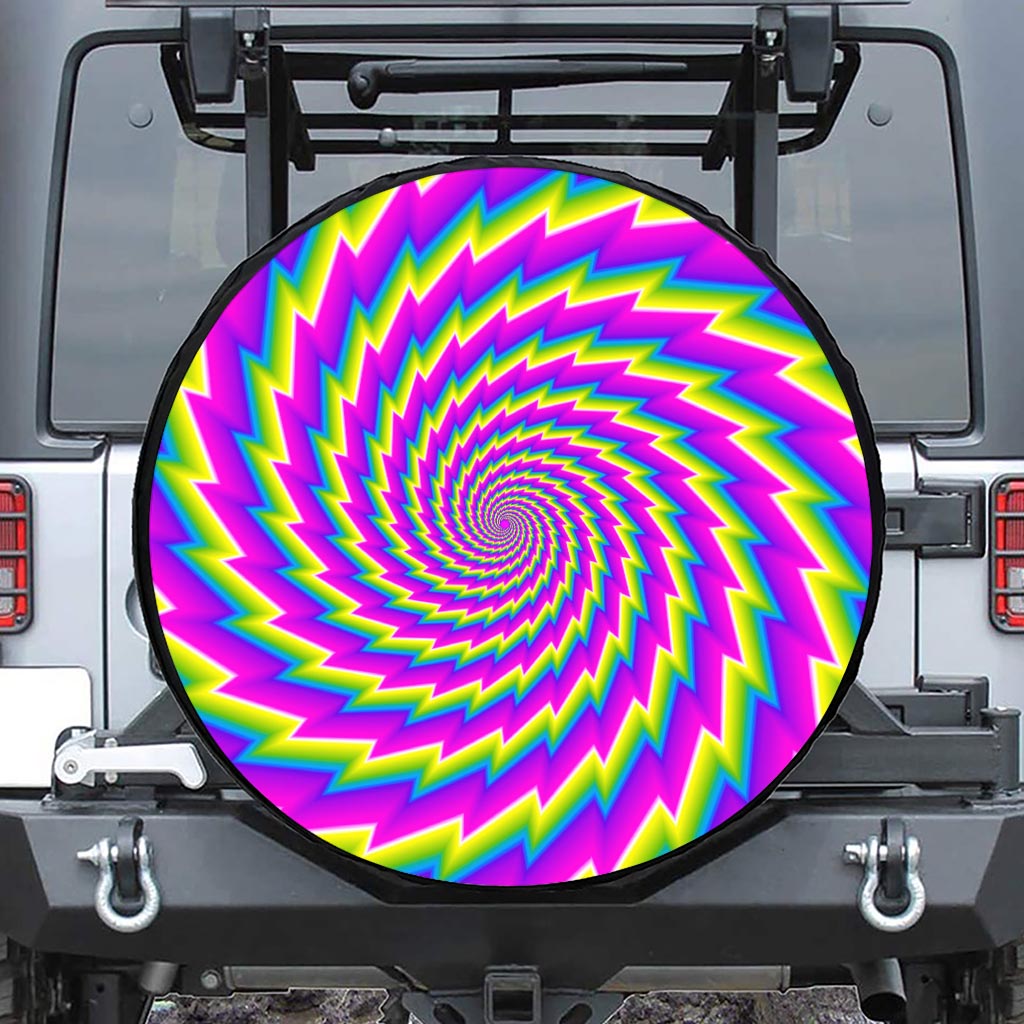 Abstract Twisted Moving Optical Illusion Tire Cover