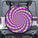 Abstract Twisted Moving Optical Illusion Tire Cover