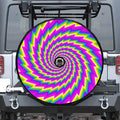 Abstract Twisted Moving Optical Illusion Tire Cover With Camera Hole