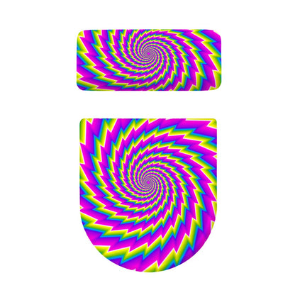 Abstract Twisted Moving Optical Illusion Toilet Lid And Tank Cover Set