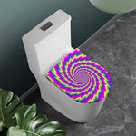 Abstract Twisted Moving Optical Illusion Toilet Lid Cover