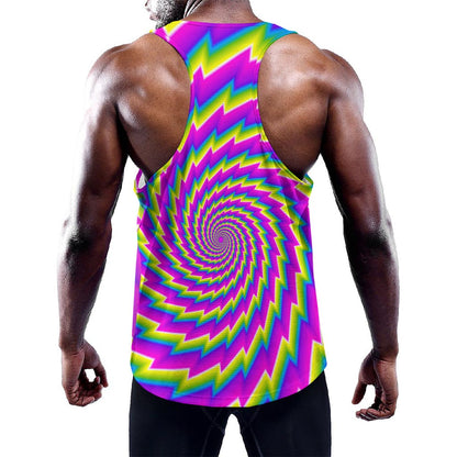 Abstract Twisted Moving Optical Illusion Training Tank Top