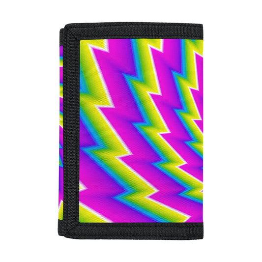 Abstract Twisted Moving Optical Illusion Trifold Wallet