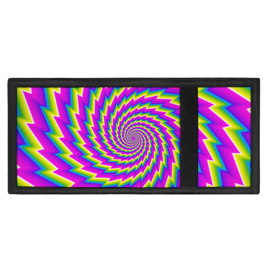 Abstract Twisted Moving Optical Illusion Trifold Wallet