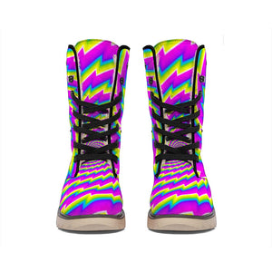 Abstract Twisted Moving Optical Illusion Winter Boots