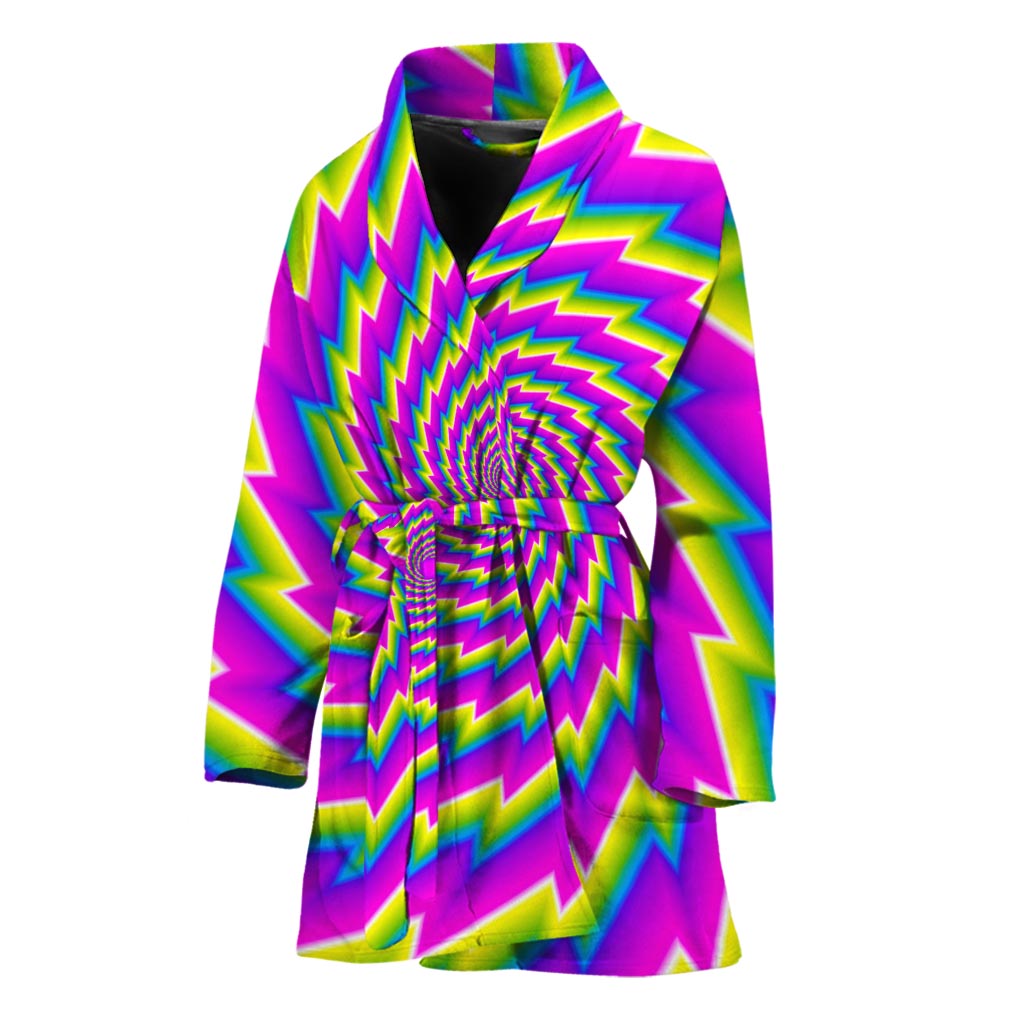 Abstract Twisted Moving Optical Illusion Women's Bathrobe