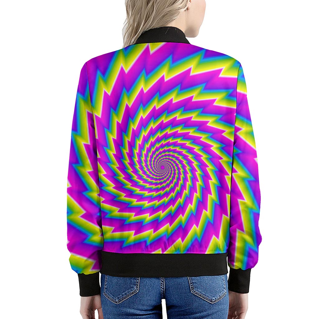 Abstract Twisted Moving Optical Illusion Women's Bomber Jacket