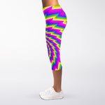 Abstract Twisted Moving Optical Illusion Women's Capri Leggings