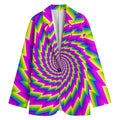 Abstract Twisted Moving Optical Illusion Women's Cotton Blazer