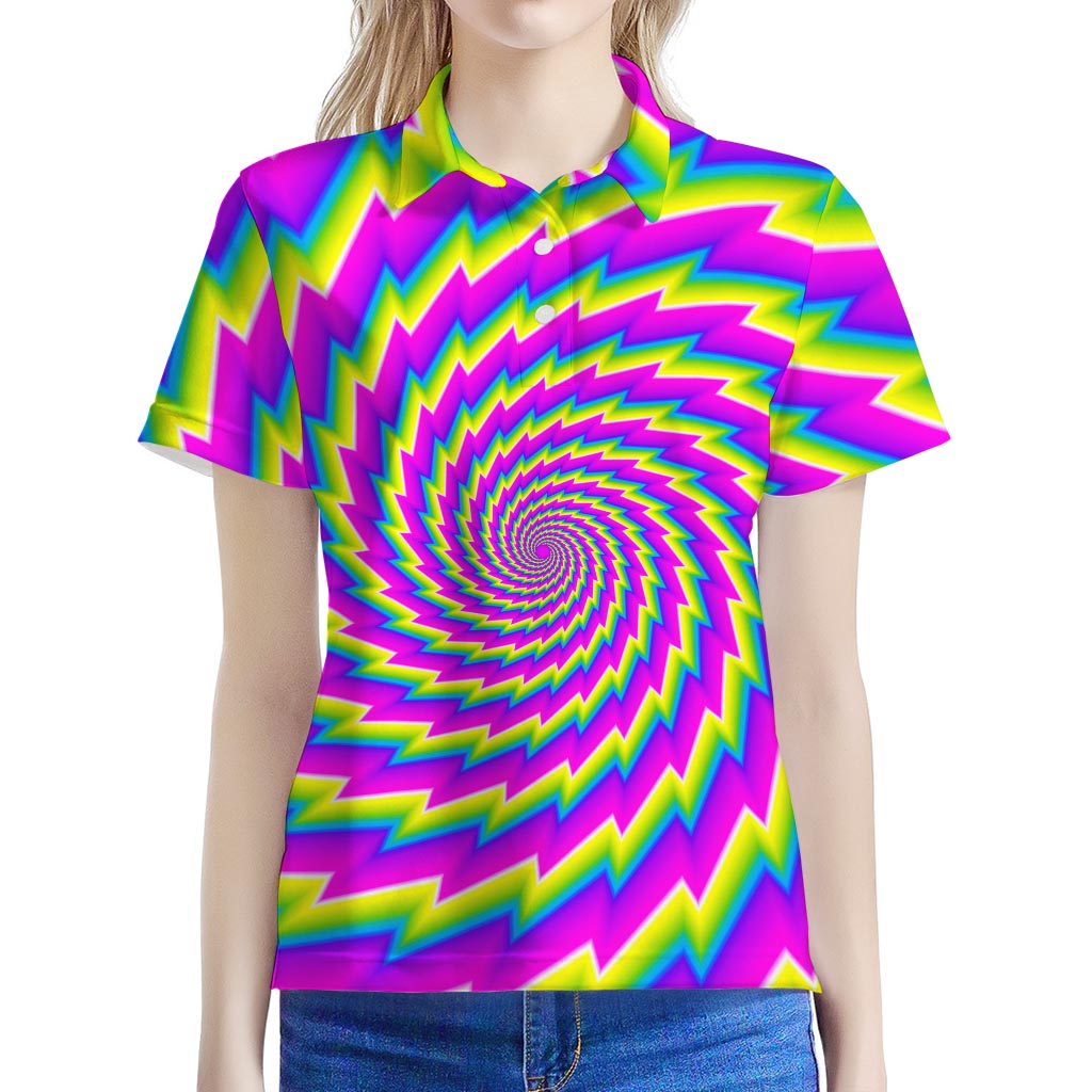 Abstract Twisted Moving Optical Illusion Women's Polo Shirt