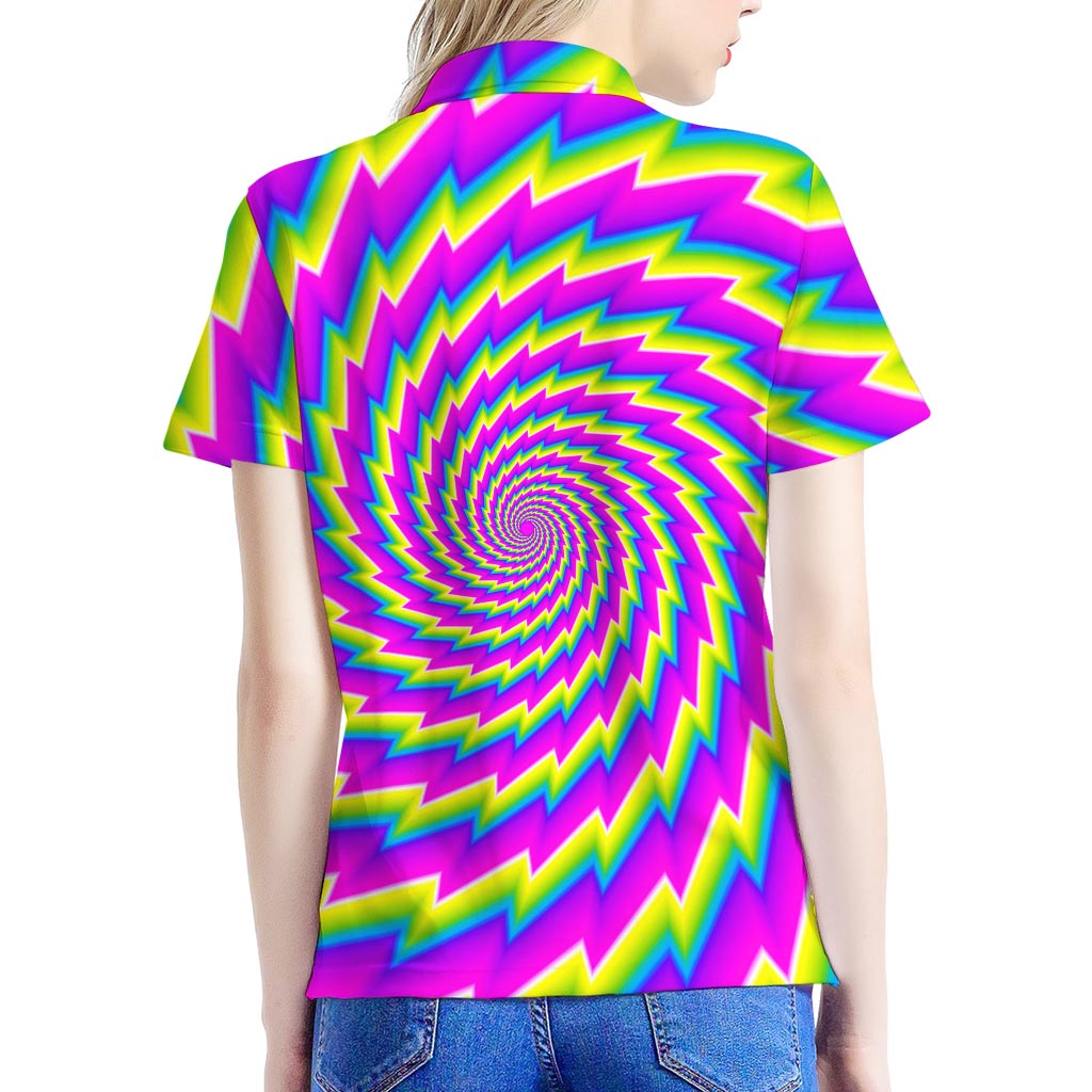Abstract Twisted Moving Optical Illusion Women's Polo Shirt