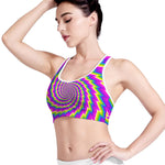 Abstract Twisted Moving Optical Illusion Women's Sports Bra