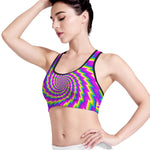 Abstract Twisted Moving Optical Illusion Women's Sports Bra