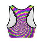 Abstract Twisted Moving Optical Illusion Women's Sports Bra