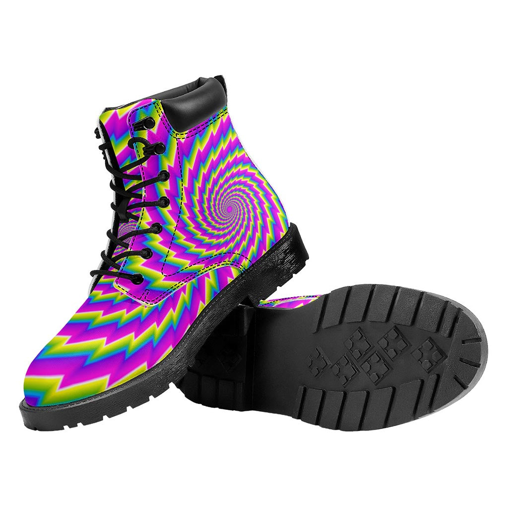 Abstract Twisted Moving Optical Illusion Work Boots