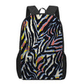Abstract Zebra Pattern Print 17 Inch Backpack
