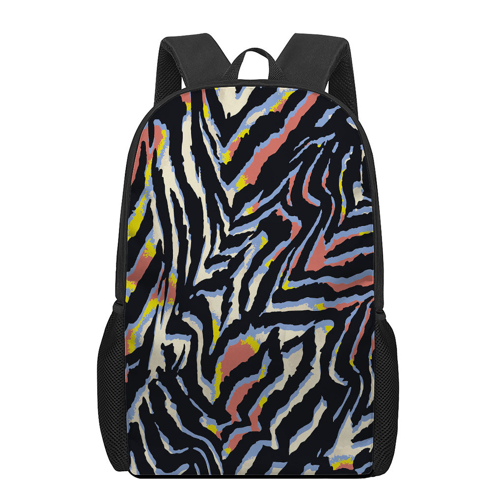 Abstract Zebra Pattern Print 17 Inch Backpack