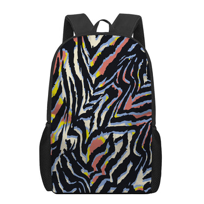Abstract Zebra Pattern Print 17 Inch Backpack