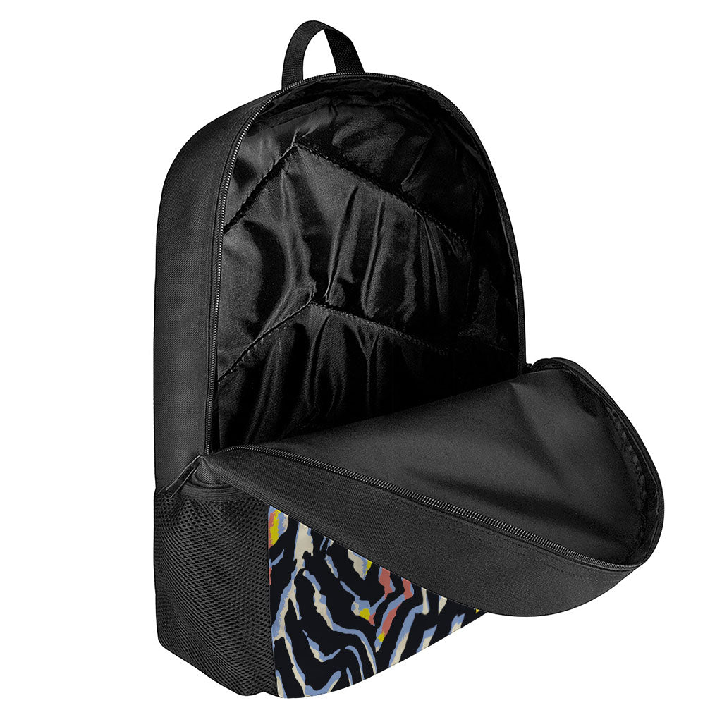 Abstract Zebra Pattern Print 17 Inch Backpack